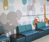 Pediatric Speciality waiting room with baby animal wall art