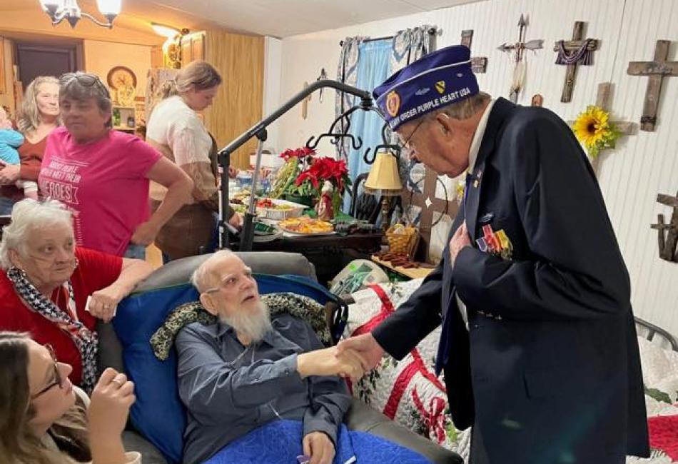 Veteran receives Purple Heart
